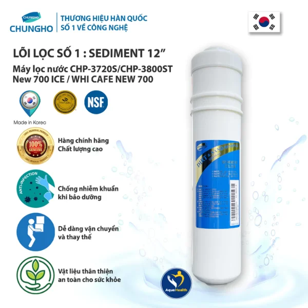 lõi lọc nước ChungHo WHI Cafe 700 - lõi số 1 sediment 12 inch