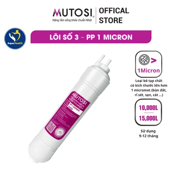bộ 8 lõi lọc nước Mutosi - lõi số 3 PP 1 Micron