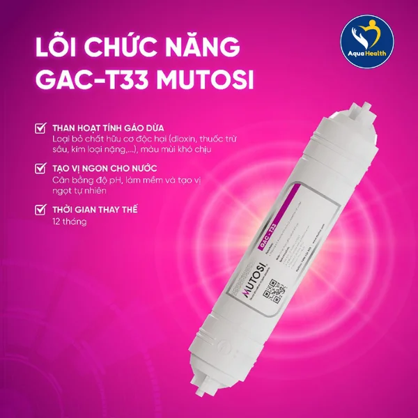 bộ 8 lõi lọc nước Mutosi - lõi chức năng GAC-T33