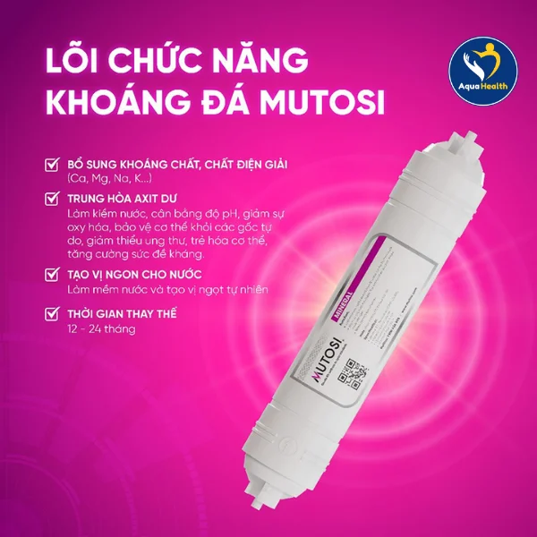 bộ 8 lõi lọc nước Mutosi - lõi số 7 lõi chức năng khoáng đá