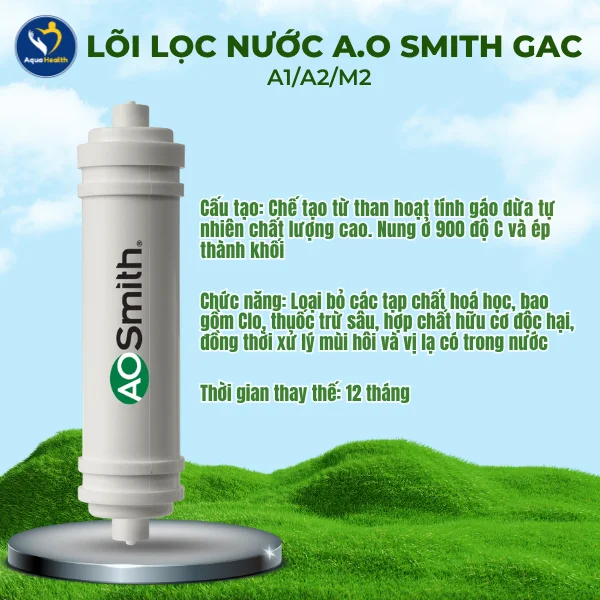 Bộ lõi lọc nước A.O Smith A1/A2/M2 - Lõi lọc nước GAC