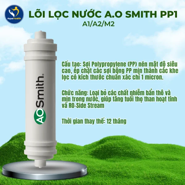 Bộ lõi lọc nước A.O Smith A1/A2/M2 - Lõi lọc nước PP1