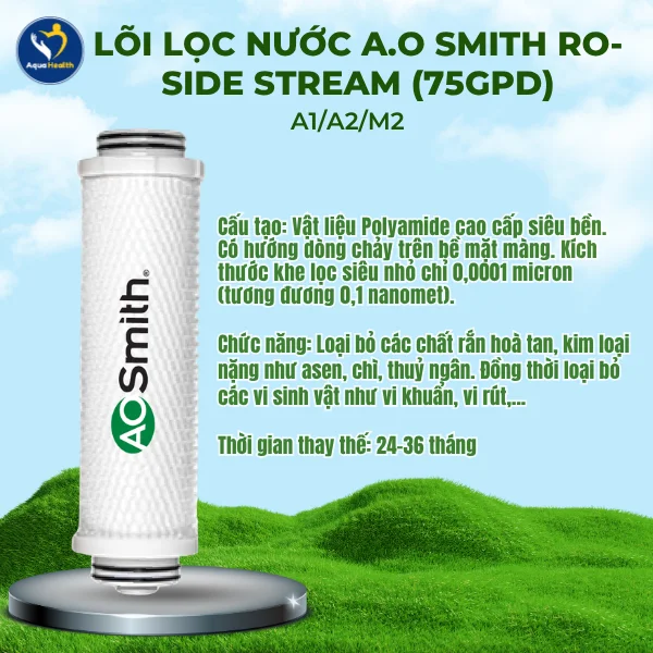 Bộ lõi lọc nước A.O Smith A1/A2/M2 - Lõi RO-Side Stream 75GPD
