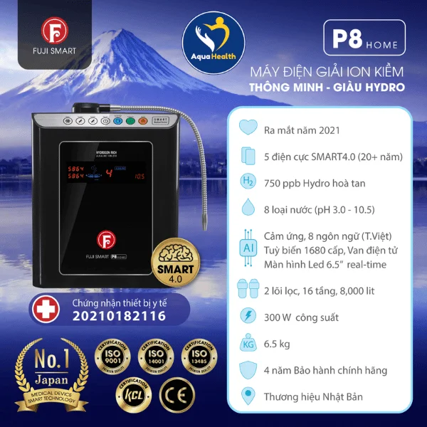 Máy điện giải ion kiềm Fuji Smart P8 Home
