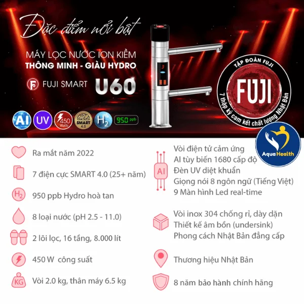 Máy điện giải ion kiềm Fuji Smart U60