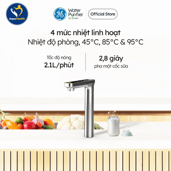Máy lọc nước GE USH10 sở hữu 4 mức nhiệt theo nhu cầu