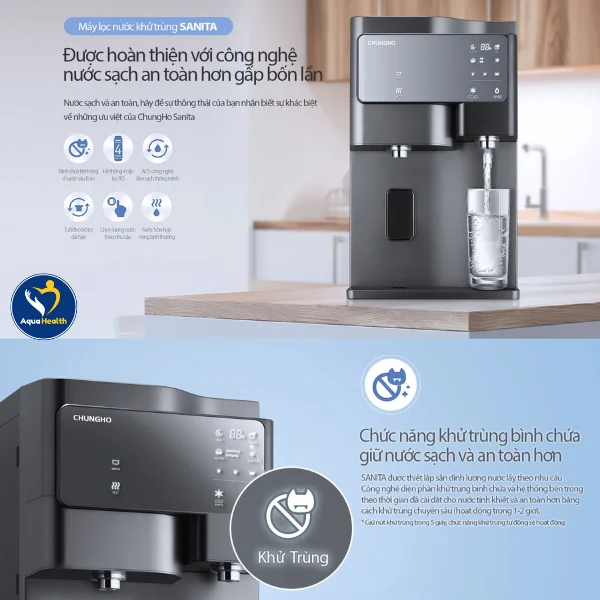 review máy lọc nước ChungHo - Máy lọc nước khử trùng ChungHo GWP-60C9560M