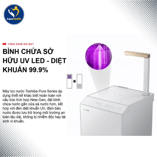 Máy Lọc Nước Toshiba TWP-H2396SVN(W) Sở Hữu Đèn UV LED Diệt Khuẩn