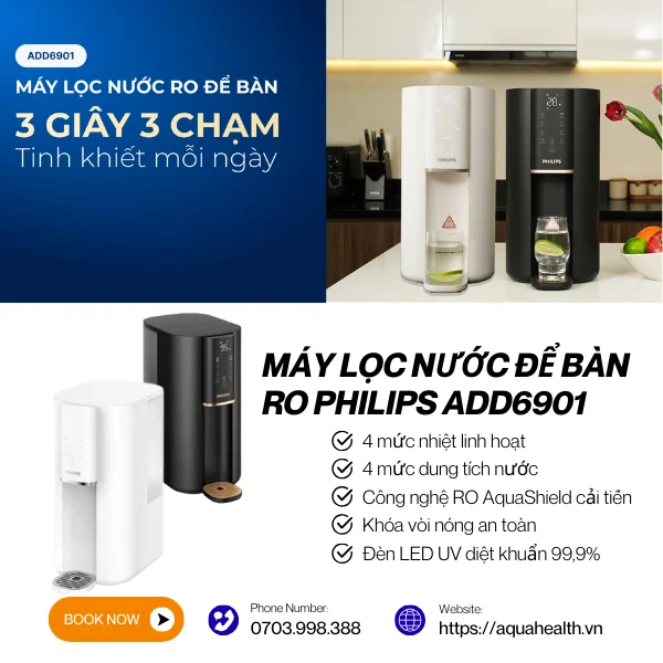 Máy lọc nước để bàn RO Philips ADD6901 - Sang trọng và tiện lợi