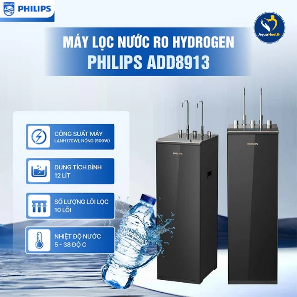 Máy lọc nước tủ đứng RO Philips ADD8913/74-Hệ thống 10 lõi lọc đa dạng