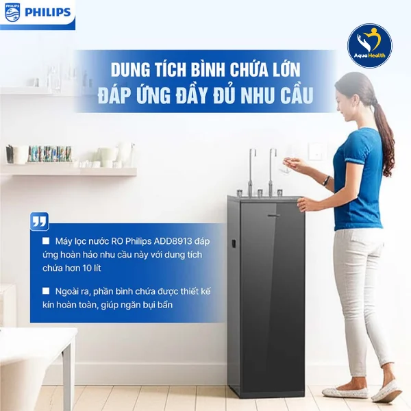 Máy lọc nước tủ đứng RO Philips ADD8913/74 Với Dung Tích Bình Chứa Lớn