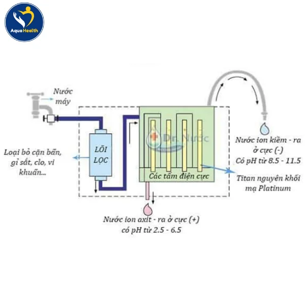 Nguyên lý hoạt động của máy lọc nước ion kiềm