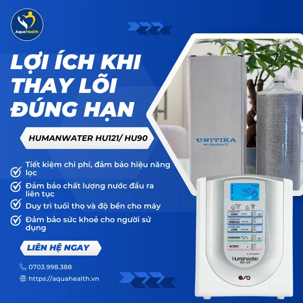 Lợi ích khi thay ruột lõi lọc Humanwater HU121/ HU90 đúng hạn