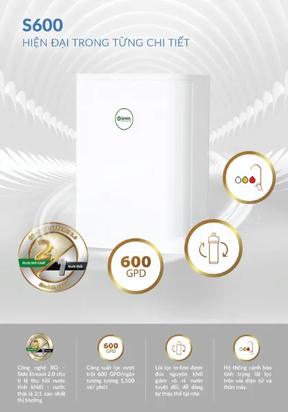 Những tính năng vượt trội của máy lọc nước A.O Smith S600