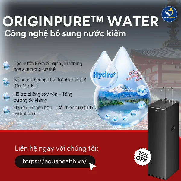 Máy lọc nước nóng lạnh Toshiba TWP-WA3SVN(K) - OriginPure™ WATER công nghệ bổ sung nước kiềm