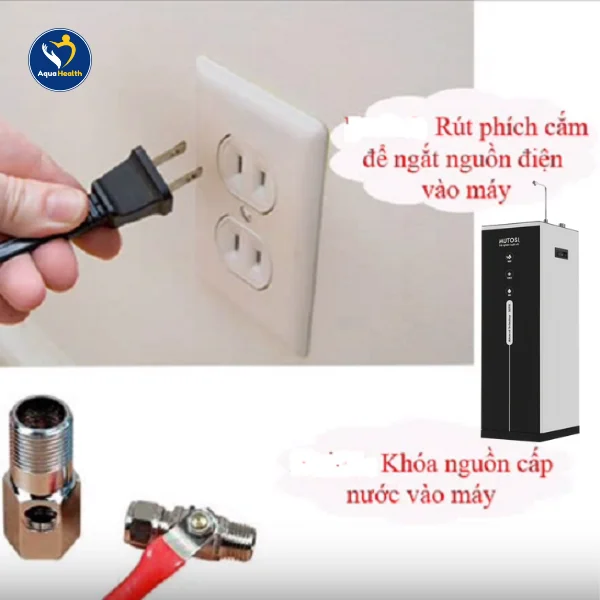 Hướng dẫn sửa máy lọc nước bị ngập nước bằng cách rút điện và ngắt kết nối
