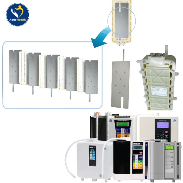 giá máy điện giải ion kiềm kangen - tấm điện cực phủ titan bạch kim