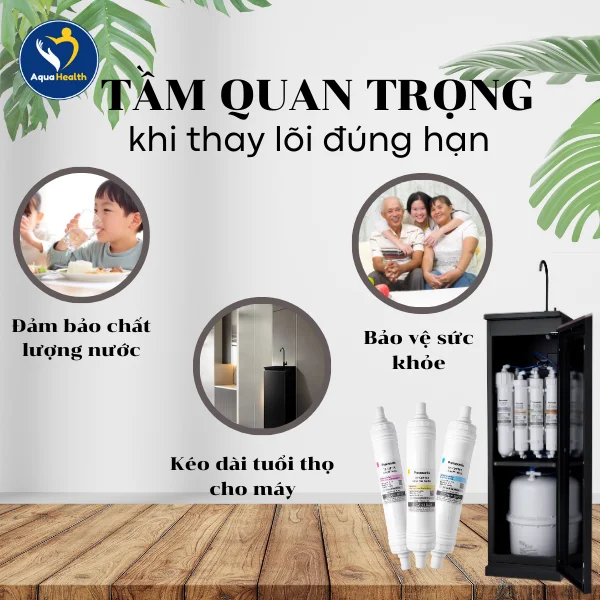  thay thế lõi lọc thô máy lọc nước Panasonic đúng hạn 