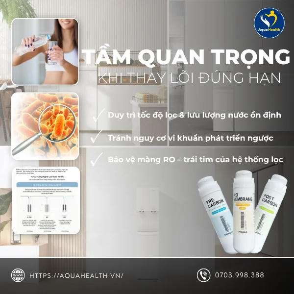 lõi lọc nước ChungHo Tota GWP-50S90010M - tầm quan trọng khi thay lõi đúng hạn