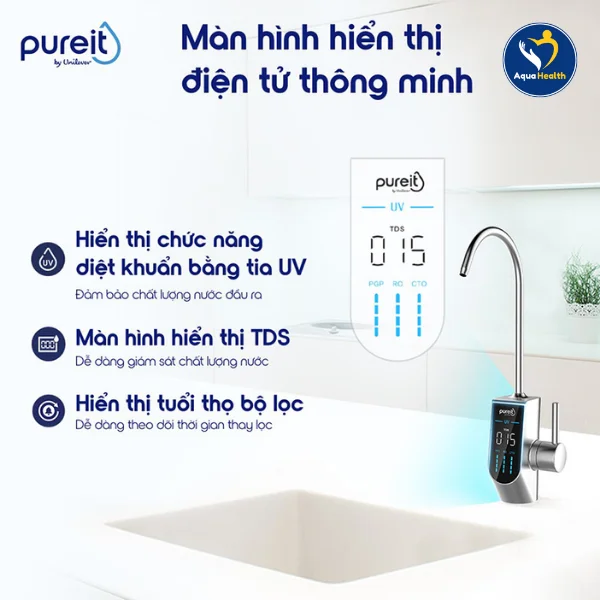 Theo dõi đèn báo hiệu trên vòi để thay lõi máy Pureit Delica UR5840