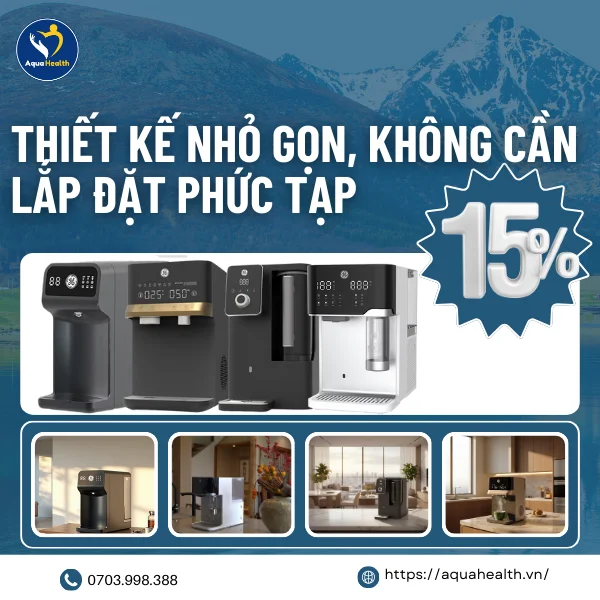 Máy lọc nước GE để bàn - Thiết kế nhỏ gọn, không cần lắp đặt phức tạp