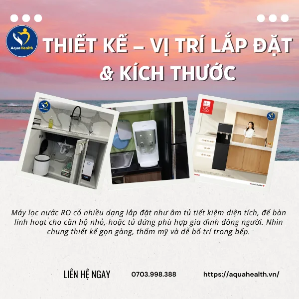 Máy lọc nước RO - Vị trí lắp đặt và kích thước
