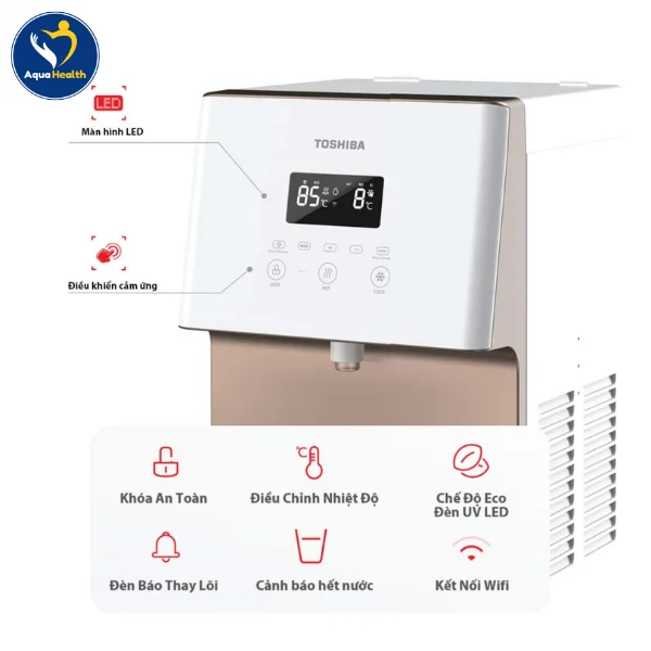 Chế độ thông báo khi cần thay lõi lọc nước Toshiba