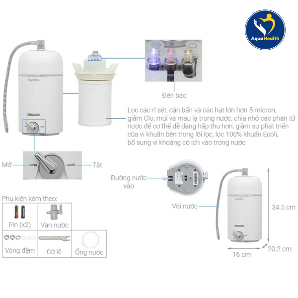 Thông số kỹ thuật của máy lọc nước Stiebel Eltron Fountain 7S Anthracite