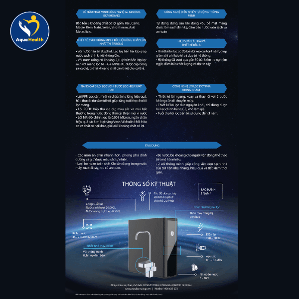 Thông Số Kỹ Thuật Máy Lọc Nước GE DN810