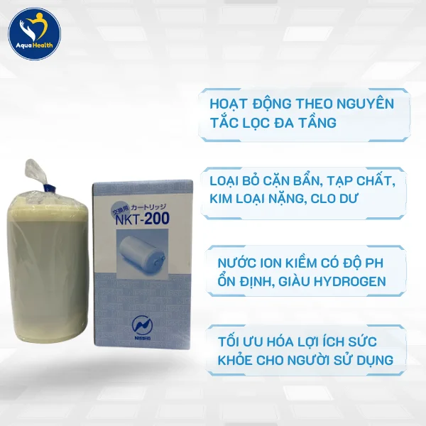 Lõi lọc máy ion kiềm NKT-200 đạt tiêu chuẩn chất lượng và nguyên tắc vận hành