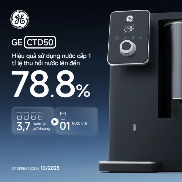 máy lọc nước GE CTD50 để bàn - tối uu tiết kiệm nước và an toàn dùng cho hàng ngày