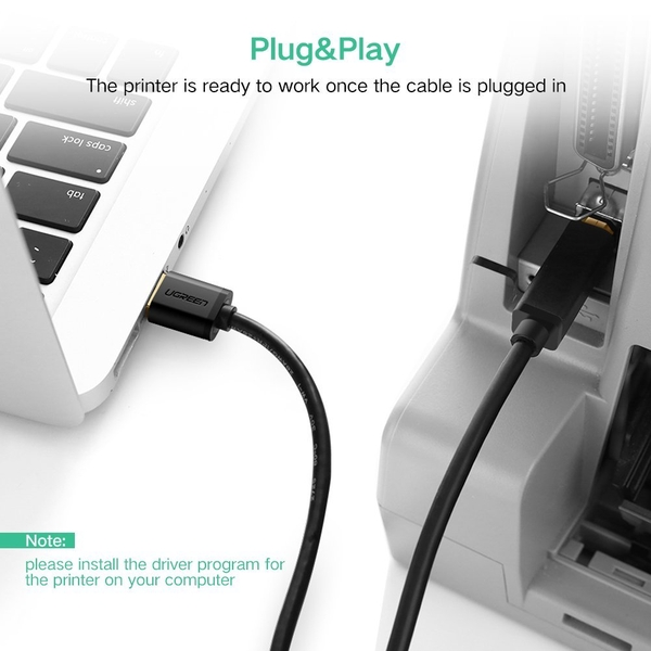 Dây cáp máy in USB 2.0 dài 1m5 Ugreen 10350