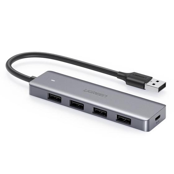Bộ chia 4 cổng USB 3.0 Ugreen 50985 CM219, Hỗ trợ nguồn phụ USB-C 5V