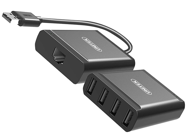Unitek 97436 Y-2516 60M Màu Đen Bộ kéo dài USB 2.0 ra 4 cổng USB qua cổng Lan