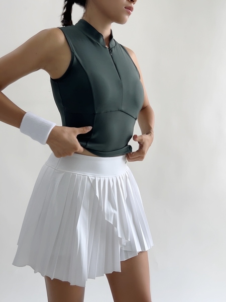 aeyo | Áo ba lỗ tennis, pickleball, golf thể thao có khóa kéo phía trước tôn dáng cao cấp độ đàn hồi cao, thoải mái