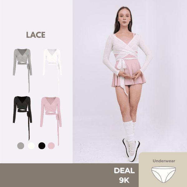 aeyo | Áo khoác Cardigan đắp chéo LACE thể thao yoga pilates, chất liệu vải thun tăm mềm mại, co giãn thoáng khí