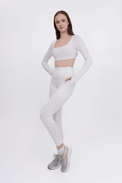 aeyo | Bộ đồ tập yoga gym pilates nữ, áo cổ vuông tay dài, quần legging ôm sát tôn dáng Mellow