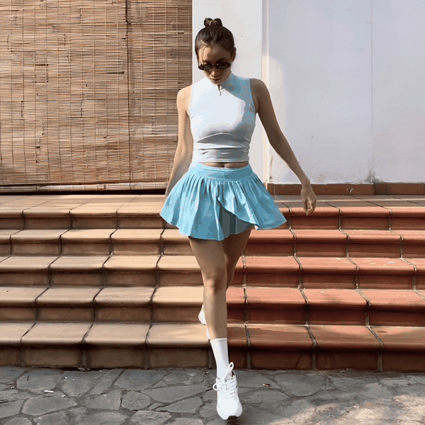 aeyo | Váy tập tennis, pickleball, golf thể thao xẻ tà chéo SEABROOK tặng kèm quần bảo hộ tôn dáng cao cấp