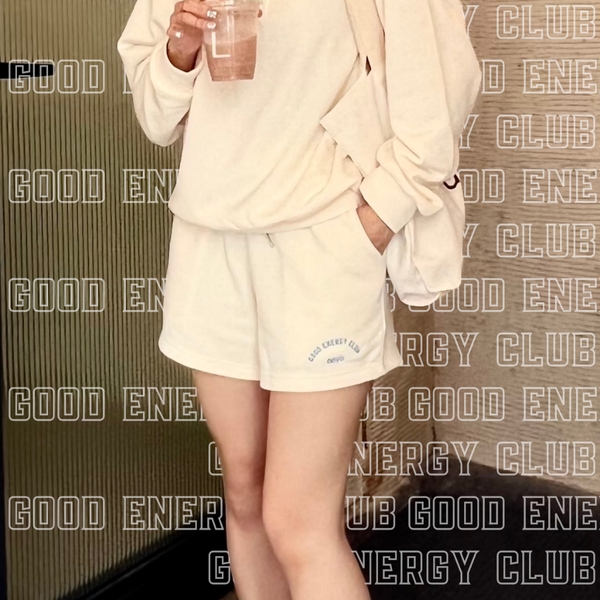 Quần Short From rộng Chất Liệu Nỉ Cotton, màu xanh và màu be