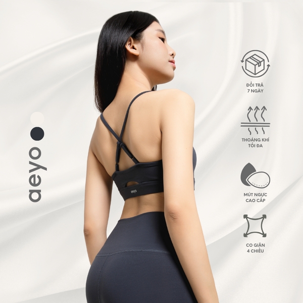 𝘢𝘦𝘺𝘰 I Áo bra Aura tập thể thao yoga gym nữ mút rời, chất liệu vải cotton mềm mại thoải mái