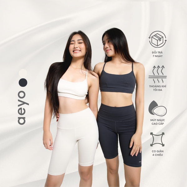 𝘢𝘦𝘺𝘰 I Áo bra Aura tập thể thao yoga gym nữ mút rời, chất liệu vải cotton mềm mại thoải mái
