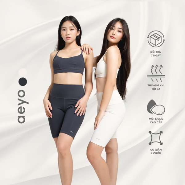 𝘢𝘦𝘺𝘰 I Áo bra Aura tập thể thao yoga gym nữ mút rời, chất liệu vải cotton mềm mại thoải mái