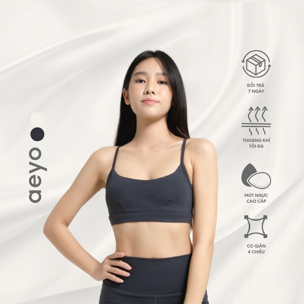 𝘢𝘦𝘺𝘰 I Áo bra Aura tập thể thao yoga gym nữ mút rời, chất liệu vải cotton mềm mại thoải mái