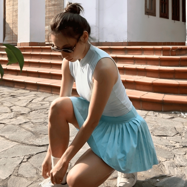 aeyo | Váy tập tennis, pickleball, golf thể thao xẻ tà chéo SEABROOK tặng kèm quần bảo hộ tôn dáng cao cấp