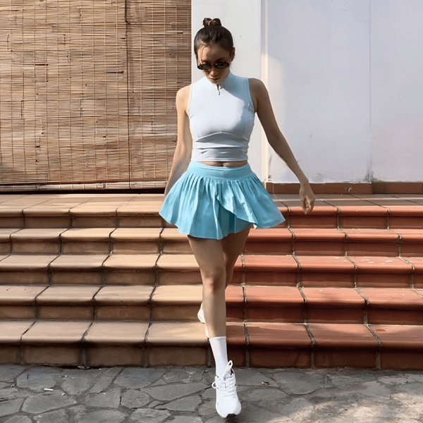 aeyo | Váy tập tennis, pickleball, golf thể thao xẻ tà chéo SEABROOK tặng kèm quần bảo hộ tôn dáng cao cấp