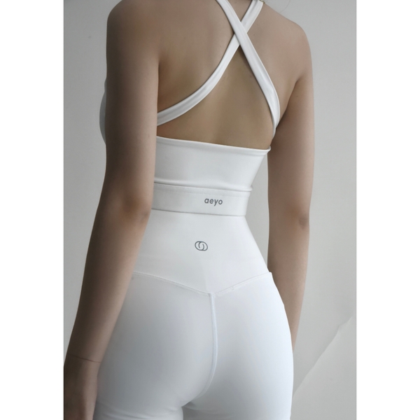 aeyo | Bộ đồ tập gym yoga nữ, áo bra cổ vuông dây chéo, quần legging dài cạp chéo cao cấp Crossback