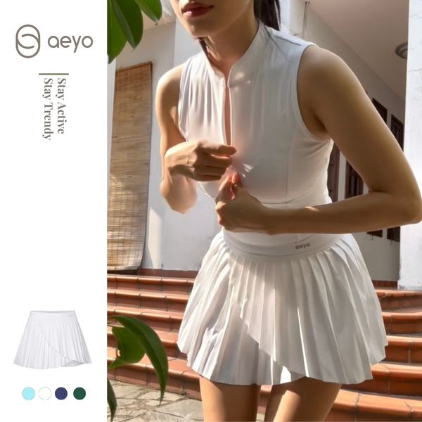 aeyo | Váy tập tennis, pickleball, golf thể thao xẻ tà chéo SEABROOK tặng kèm quần bảo hộ tôn dáng cao cấp