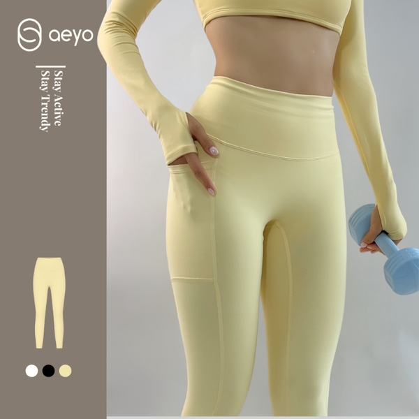 aeyo | Quần Legging tập yoga gym pilates nữ Bliss cạp cao, chất liệu vải dày dặn BL006