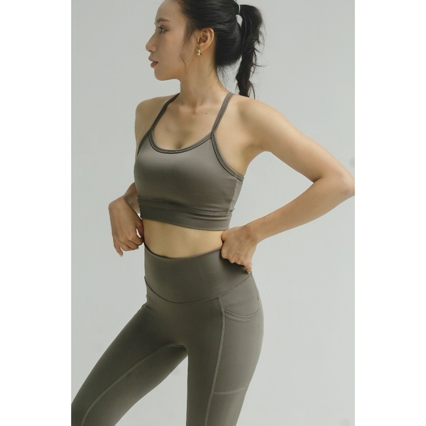 𝘢𝘦𝘺𝘰 | Áo bra thể thao yoga nữ Dynamic Flow, dây đan chéo lưng, chất liệu aeyoLux, ôm vừa vặn thoải mái