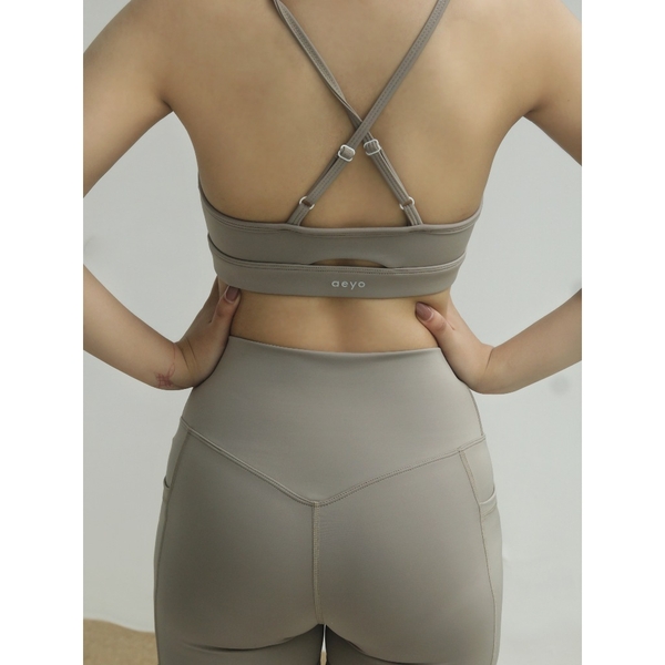 𝘢𝘦𝘺𝘰 I Set đồ thể thao áo bra Aura tập thể thao yoga gym nữ cotton mềm mại thoải mái, quần Biker Short cạp cao tôn dáng